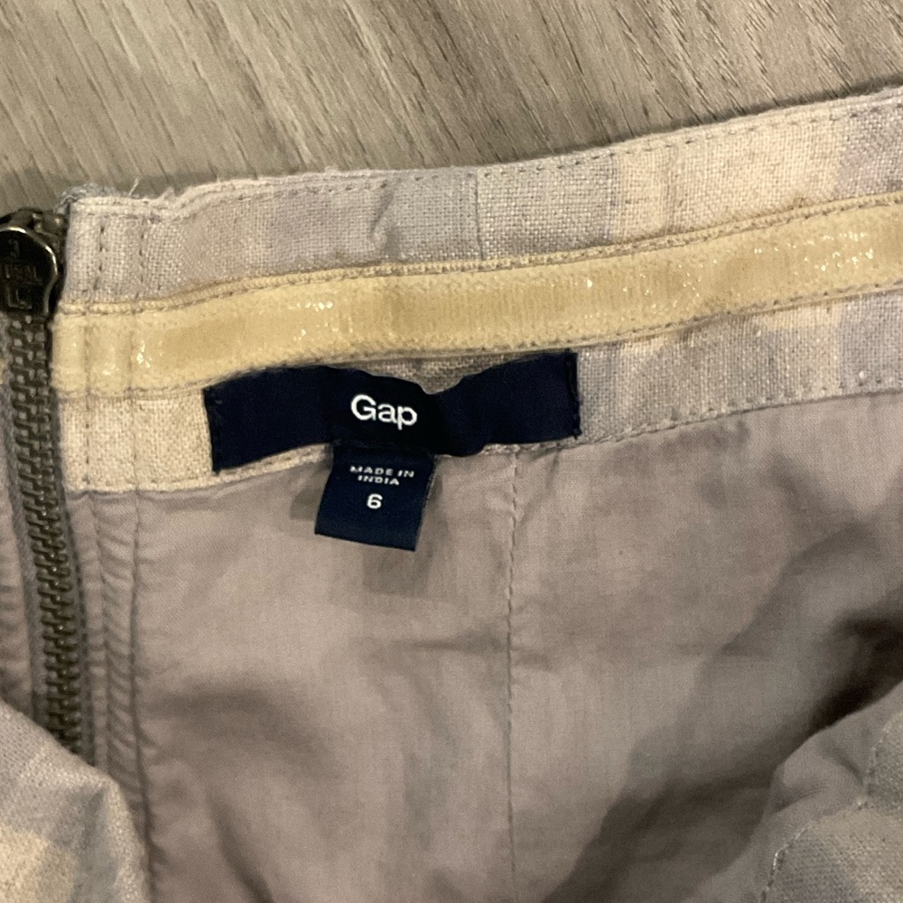 GAP Beige and Gray Checkered plaid Strapless Dress, Spring, Summer, Easter - Picture 2 of 8